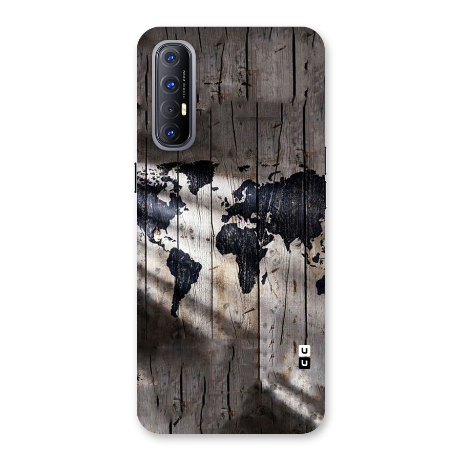 World Map Wood Design Back Case for Reno3 Pro