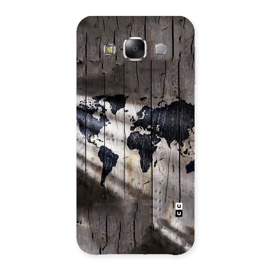 World Map Wood Design Back Case for Samsung Galaxy E5
