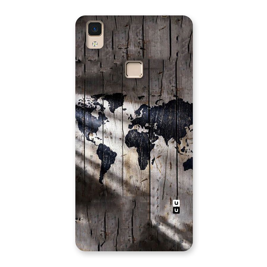 World Map Wood Design Back Case for V3 Max