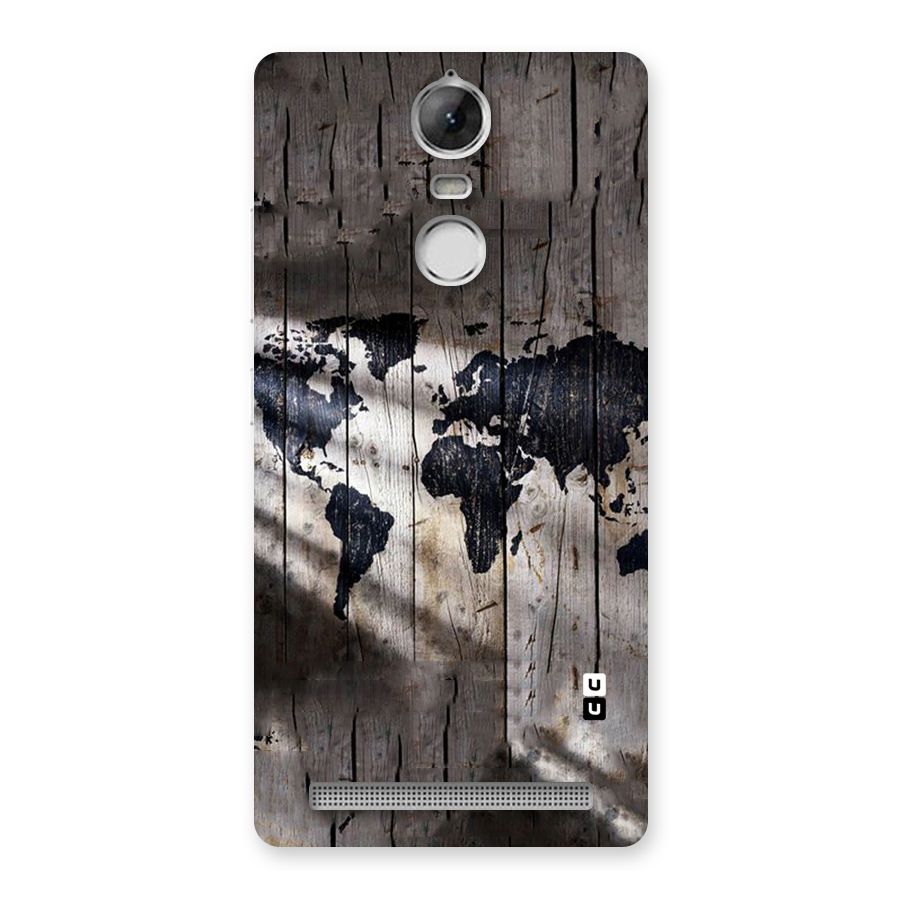 World Map Wood Design Back Case for Vibe K5 Note