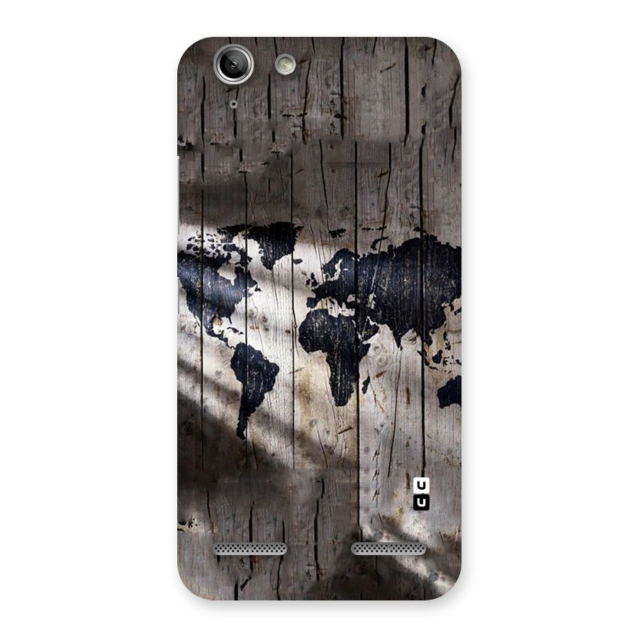 World Map Wood Design Back Case for Vibe K5 Plus