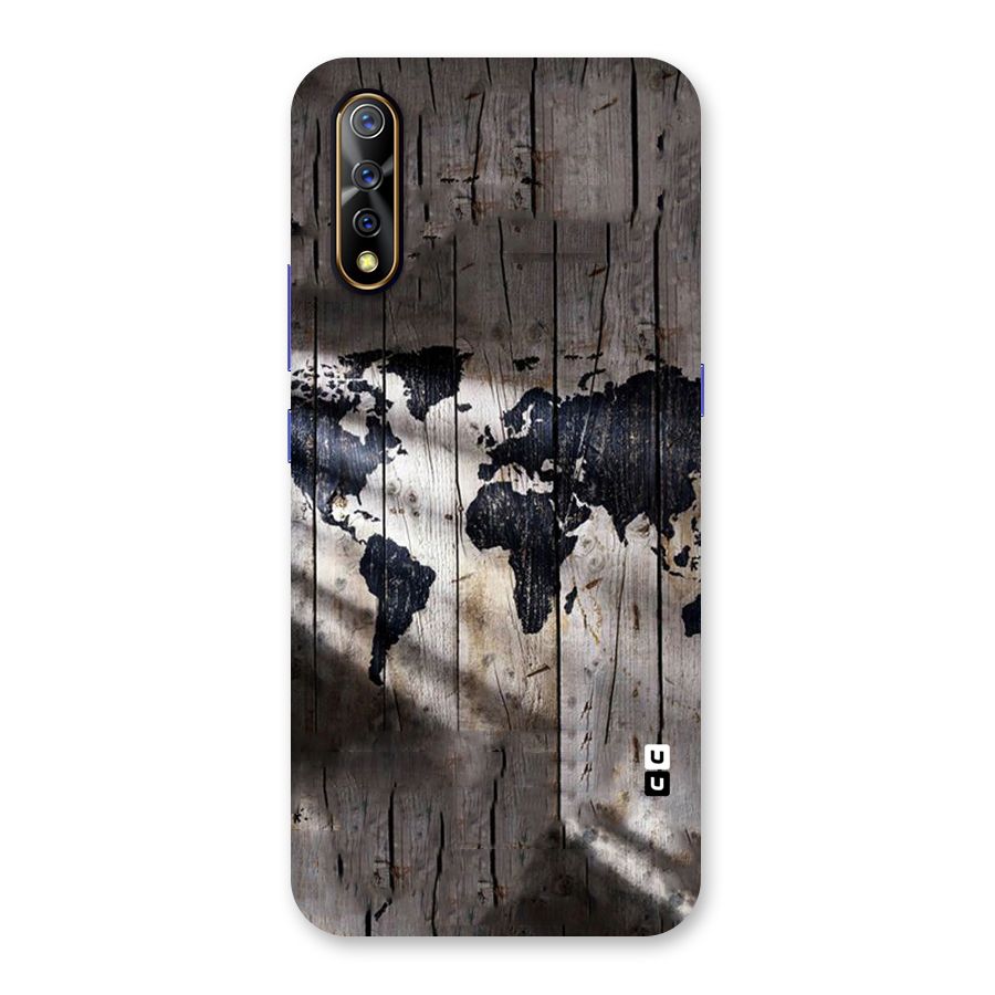 World Map Wood Design Back Case for Vivo S1