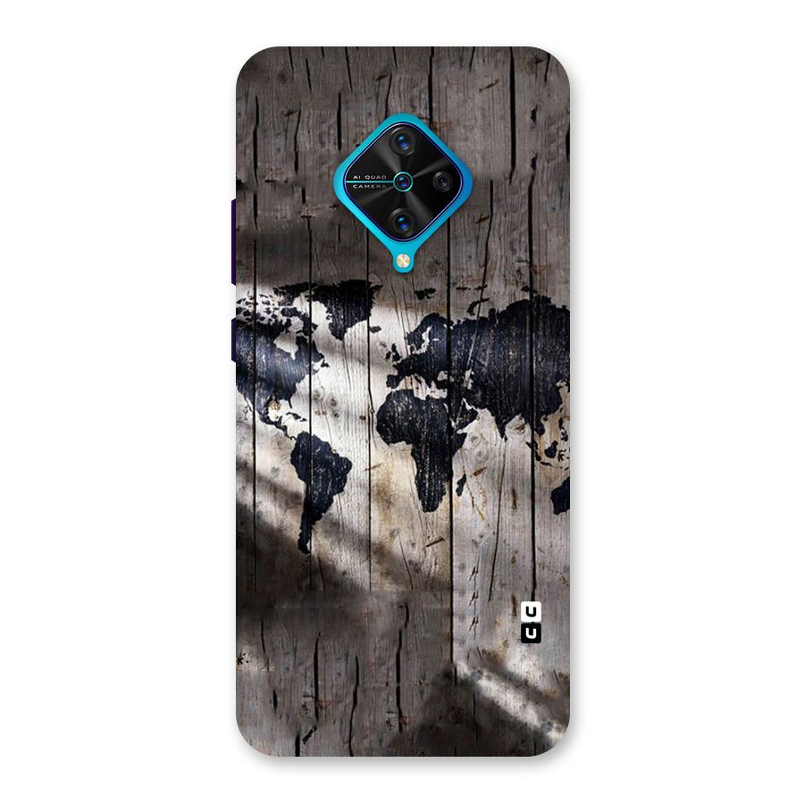 World Map Wood Design Back Case for Vivo S1 Pro
