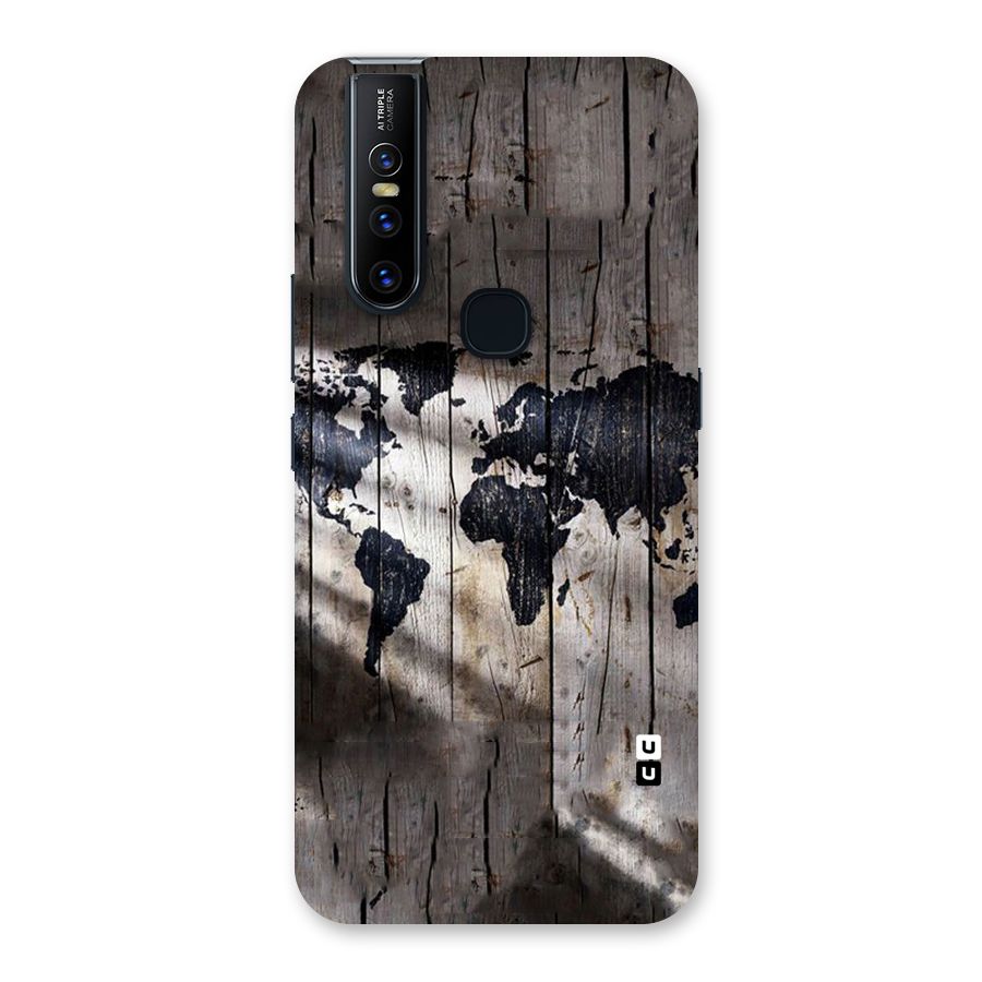World Map Wood Design Back Case for Vivo V15
