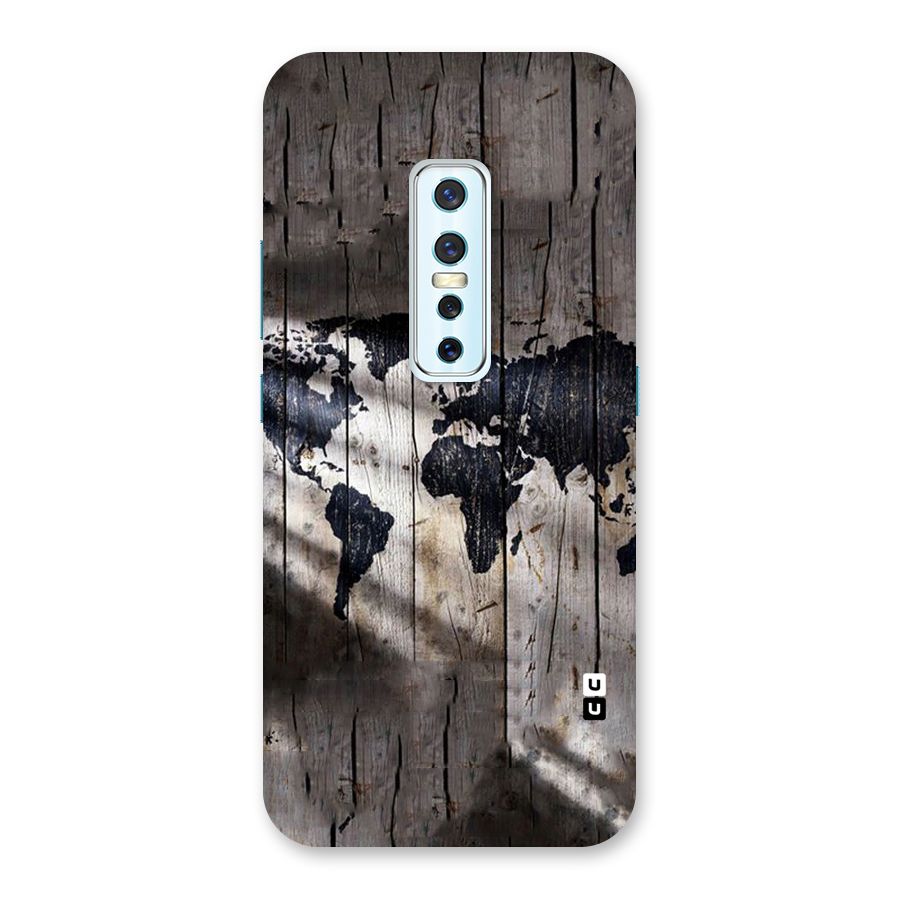 World Map Wood Design Back Case for Vivo V17 Pro