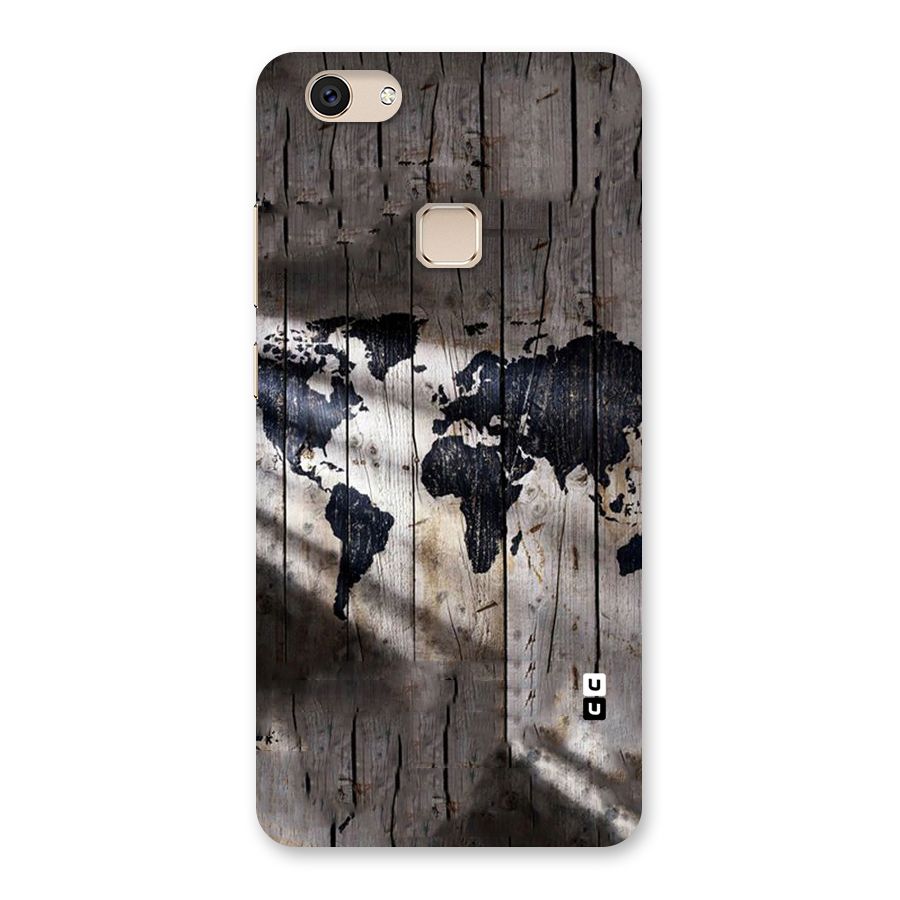 World Map Wood Design Back Case for Vivo V7