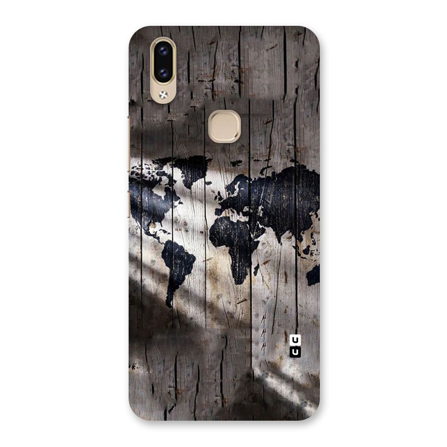 World Map Wood Design Back Case for Vivo V9
