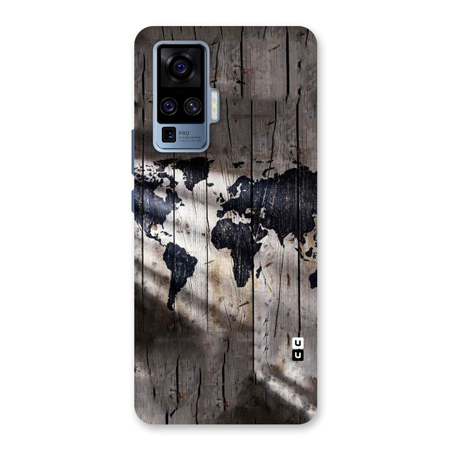 World Map Wood Design Back Case for Vivo X50 Pro