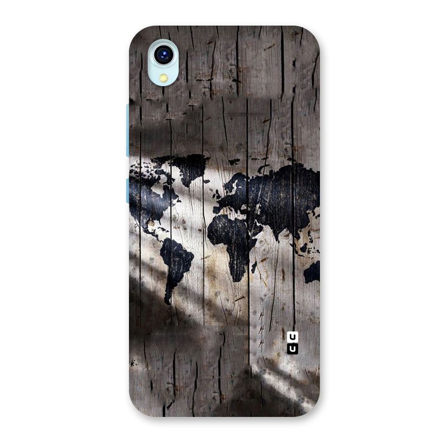 World Map Wood Design Back Case for Vivo Y1s