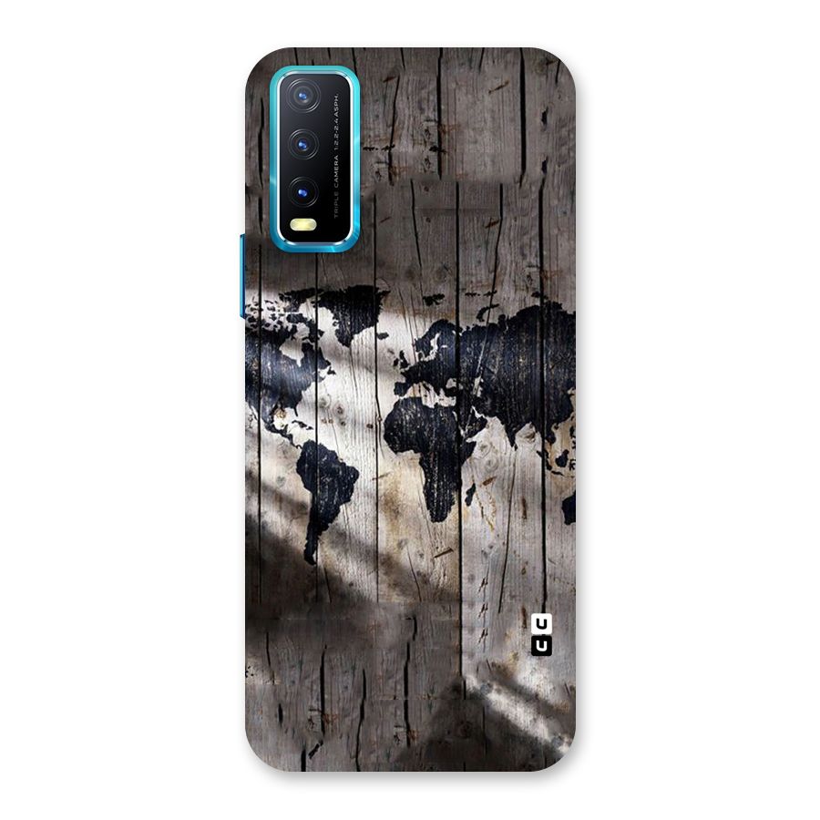 World Map Wood Design Back Case for Vivo Y20A