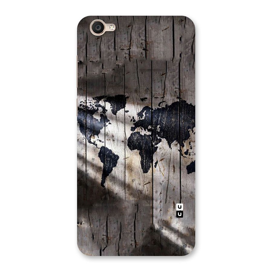 World Map Wood Design Back Case for Vivo Y55s