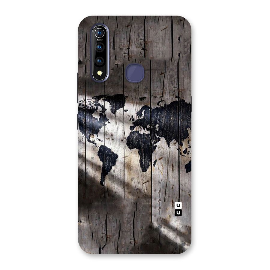 World Map Wood Design Back Case for Vivo Z1 Pro