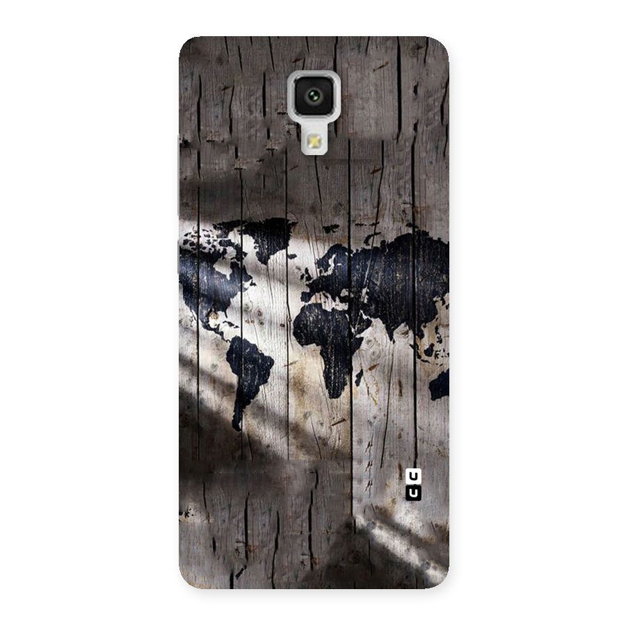 World Map Wood Design Back Case for Xiaomi Mi 4