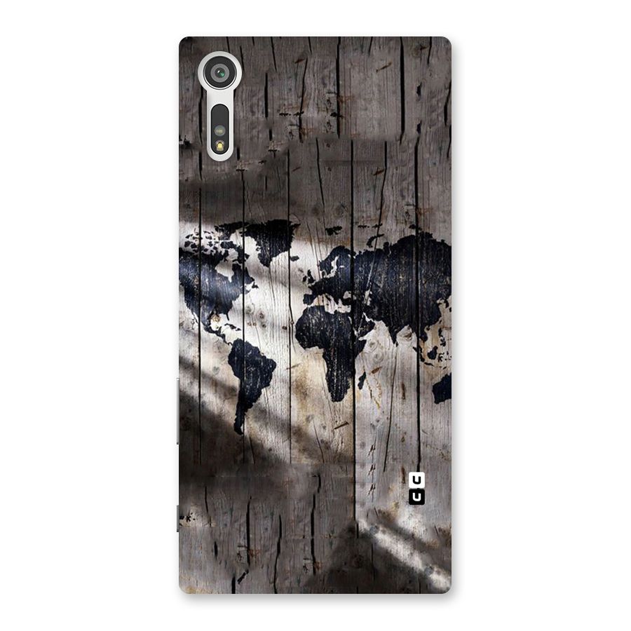 World Map Wood Design Back Case for Xperia XZ