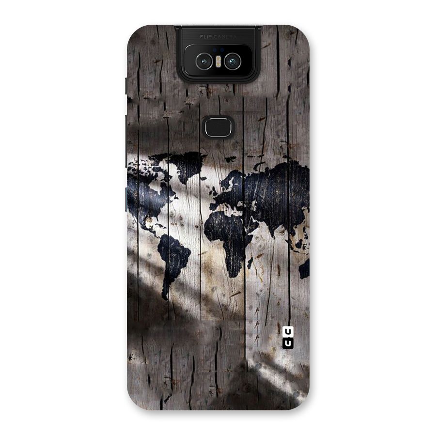 World Map Wood Design Back Case for Zenfone 6z