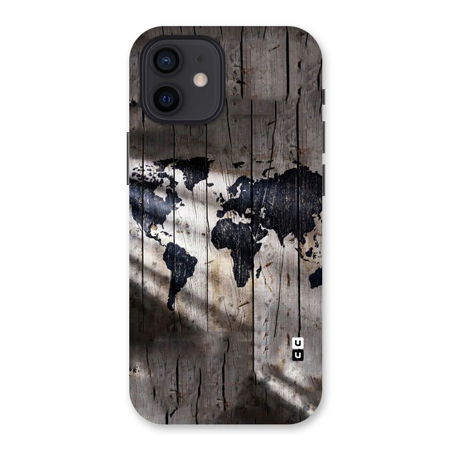 World Map Wood Design Back Case for iPhone 12