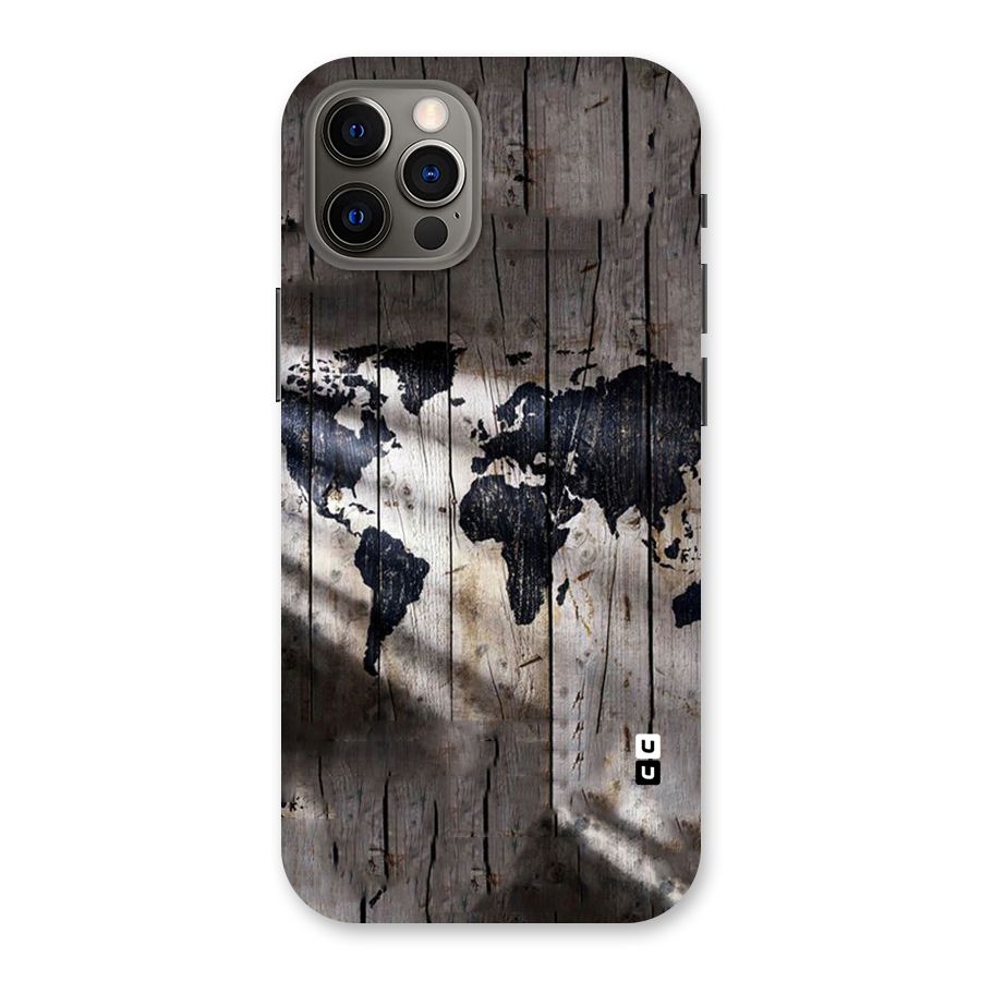 World Map Wood Design Back Case for iPhone 12 Pro