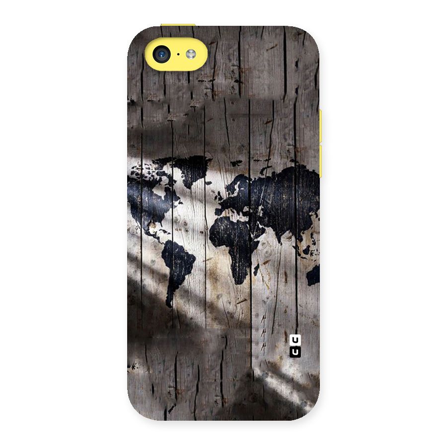 World Map Wood Design Back Case for iPhone 5C