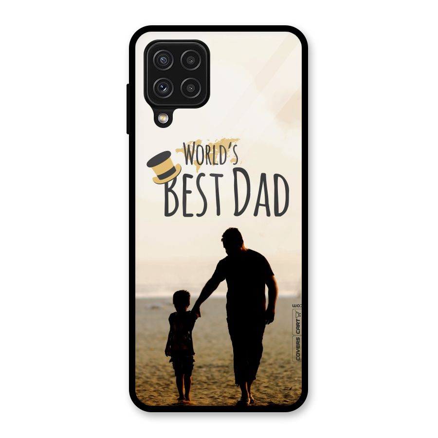 Worlds Best Dad Glass Back Case for Galaxy A22 4G