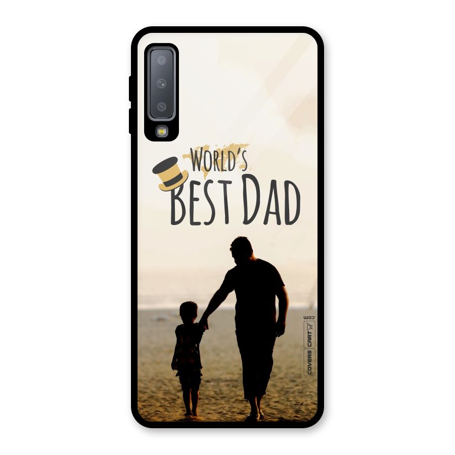 Worlds Best Dad Glass Back Case for Galaxy A7 (2018)