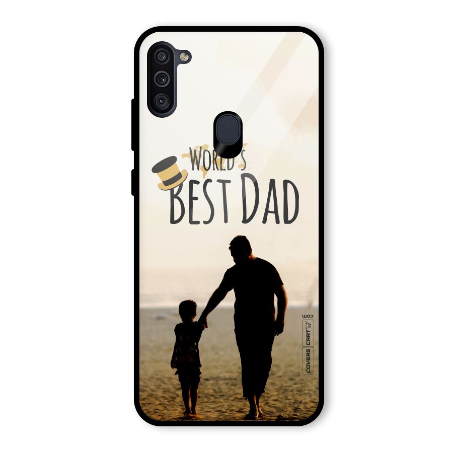 Worlds Best Dad Glass Back Case for Galaxy M11
