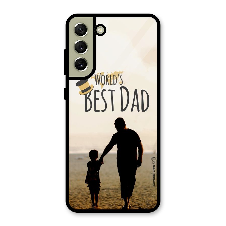 Worlds Best Dad Glass Back Case for Galaxy S21 FE 5G