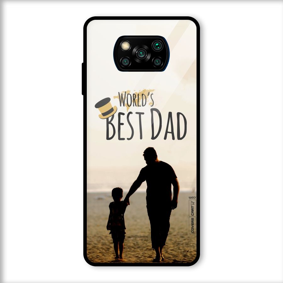 Worlds Best Dad Glass Back Case for Poco X3