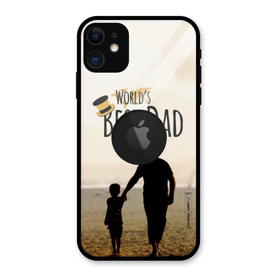 Worlds Best Dad Glass Back Case for iPhone 11 Logo Cut