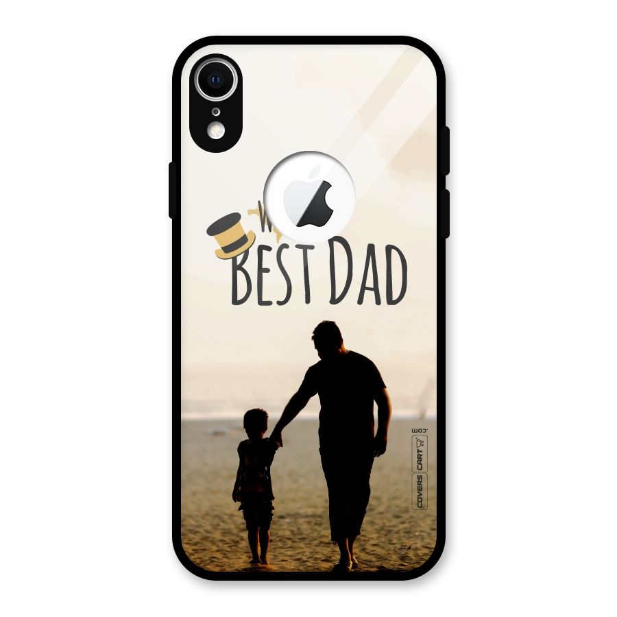 Worlds Best Dad Glass Back Case for iPhone XR Logo Cut