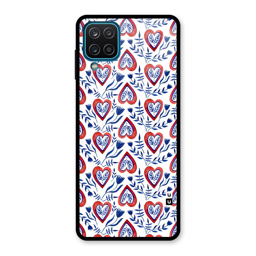 Wrapping Hearts Pattern Glass Back Case for Galaxy A12