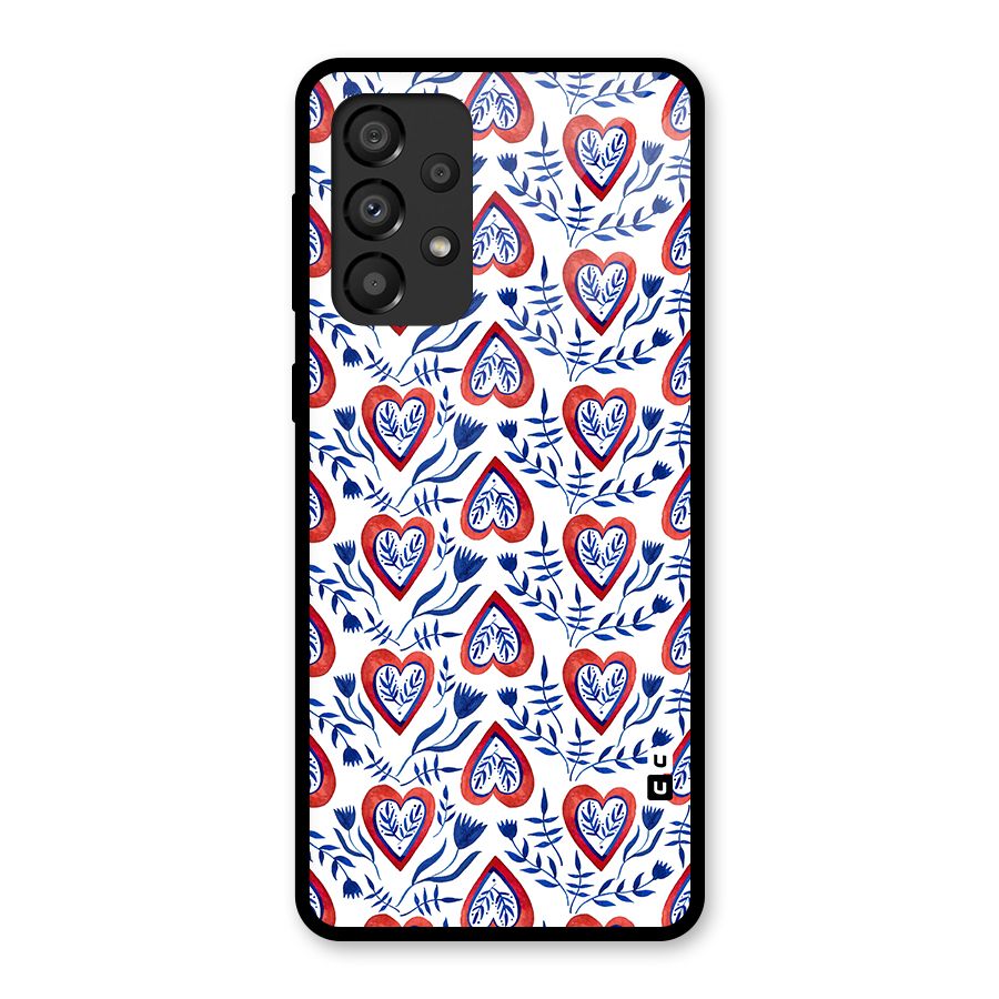 Wrapping Hearts Pattern Glass Back Case for Galaxy A33 5G