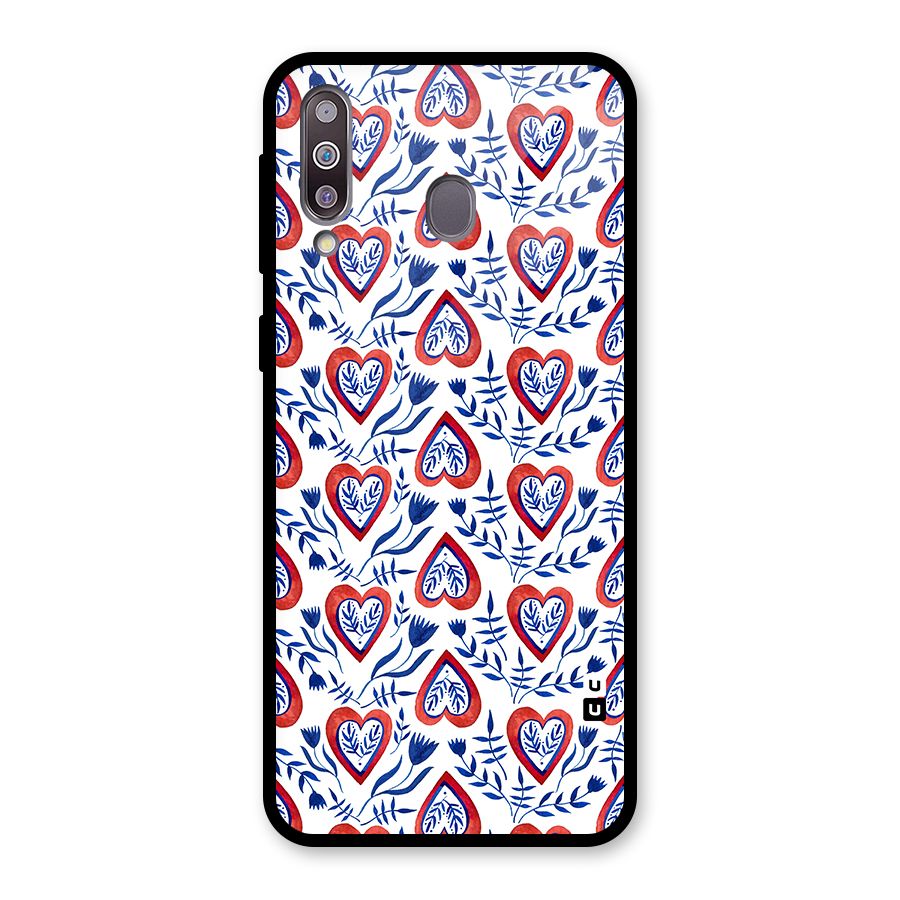 Wrapping Hearts Pattern Glass Back Case for Galaxy M30