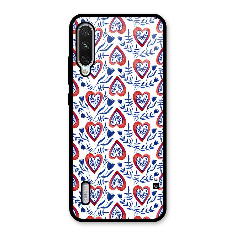 Wrapping Hearts Pattern Glass Back Case for Mi A3