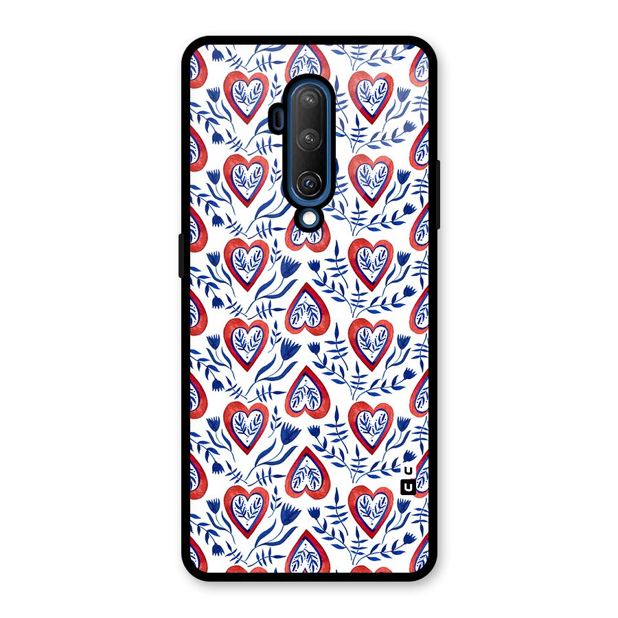 Wrapping Hearts Pattern Glass Back Case for OnePlus 7T Pro