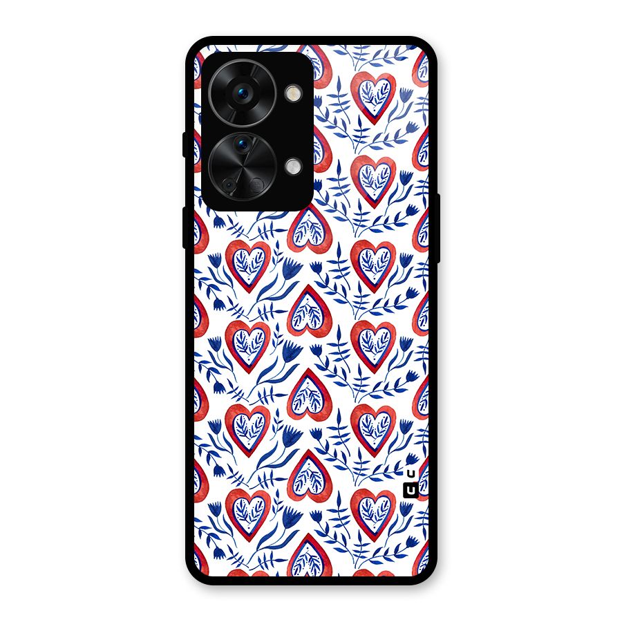 Wrapping Hearts Pattern Glass Back Case for OnePlus Nord 2T