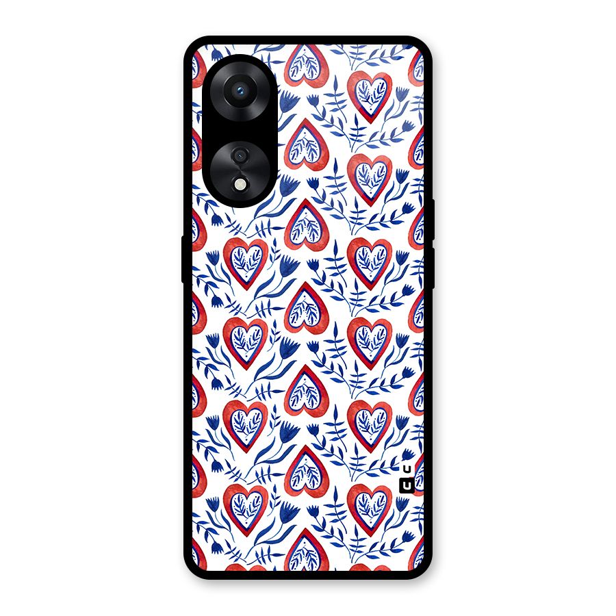 Wrapping Hearts Pattern Glass Back Case for Oppo A78