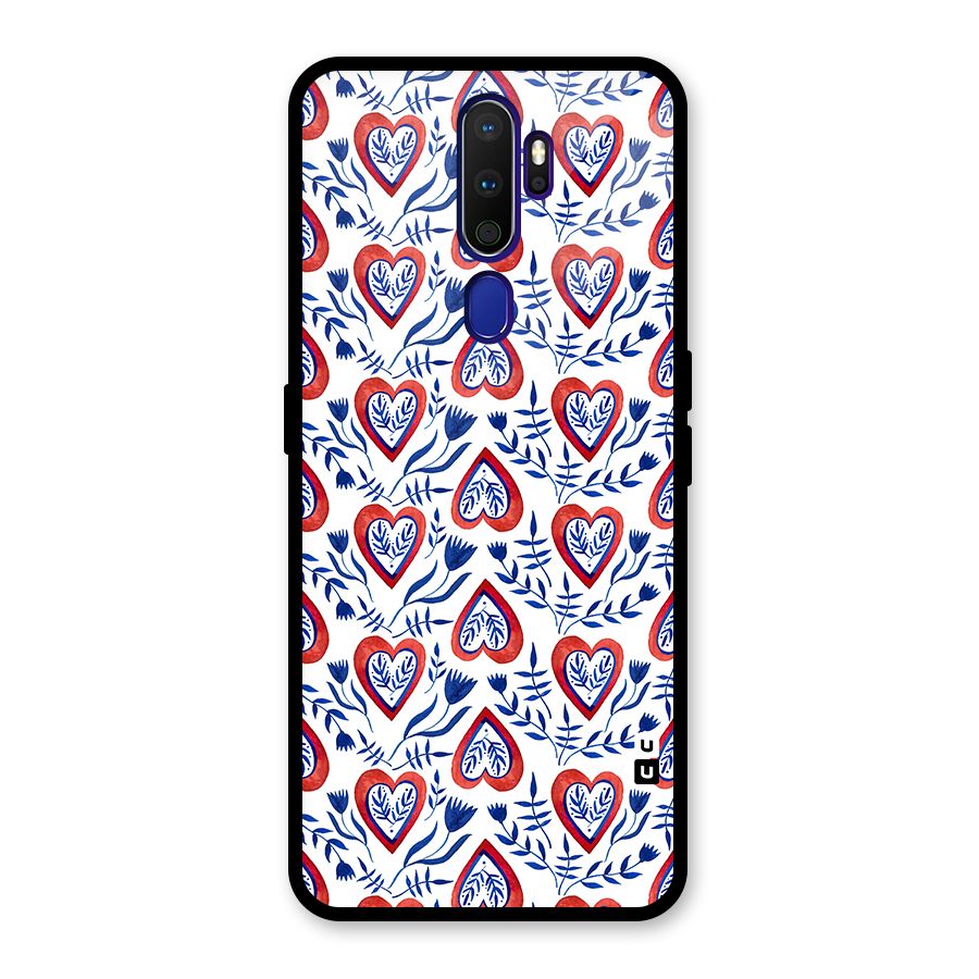 Wrapping Hearts Pattern Glass Back Case for Oppo A9 (2020)