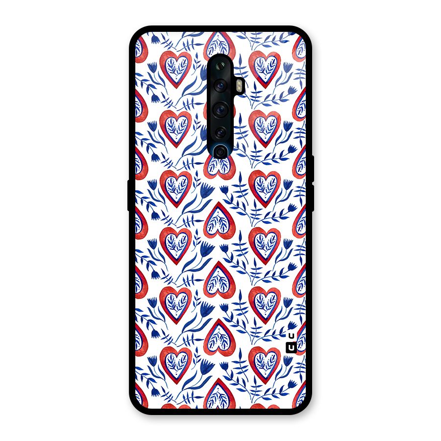 Wrapping Hearts Pattern Glass Back Case for Oppo Reno2 F