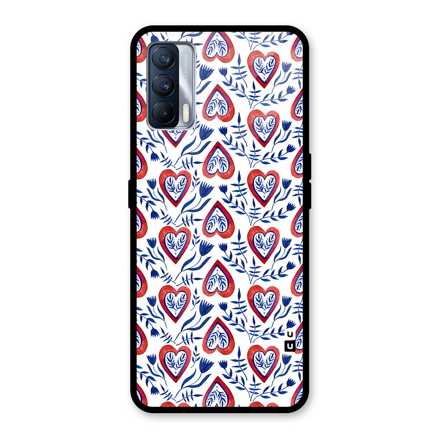 Wrapping Hearts Pattern Glass Back Case for Realme X7