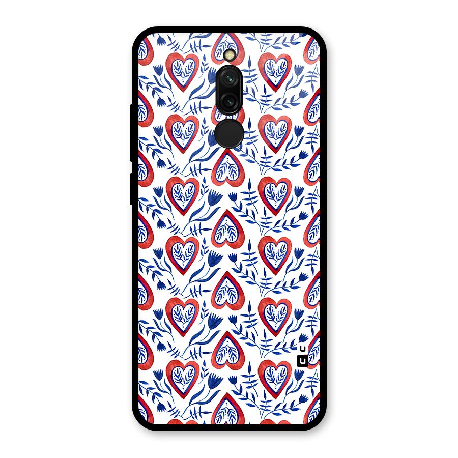 Wrapping Hearts Pattern Glass Back Case for Redmi 8