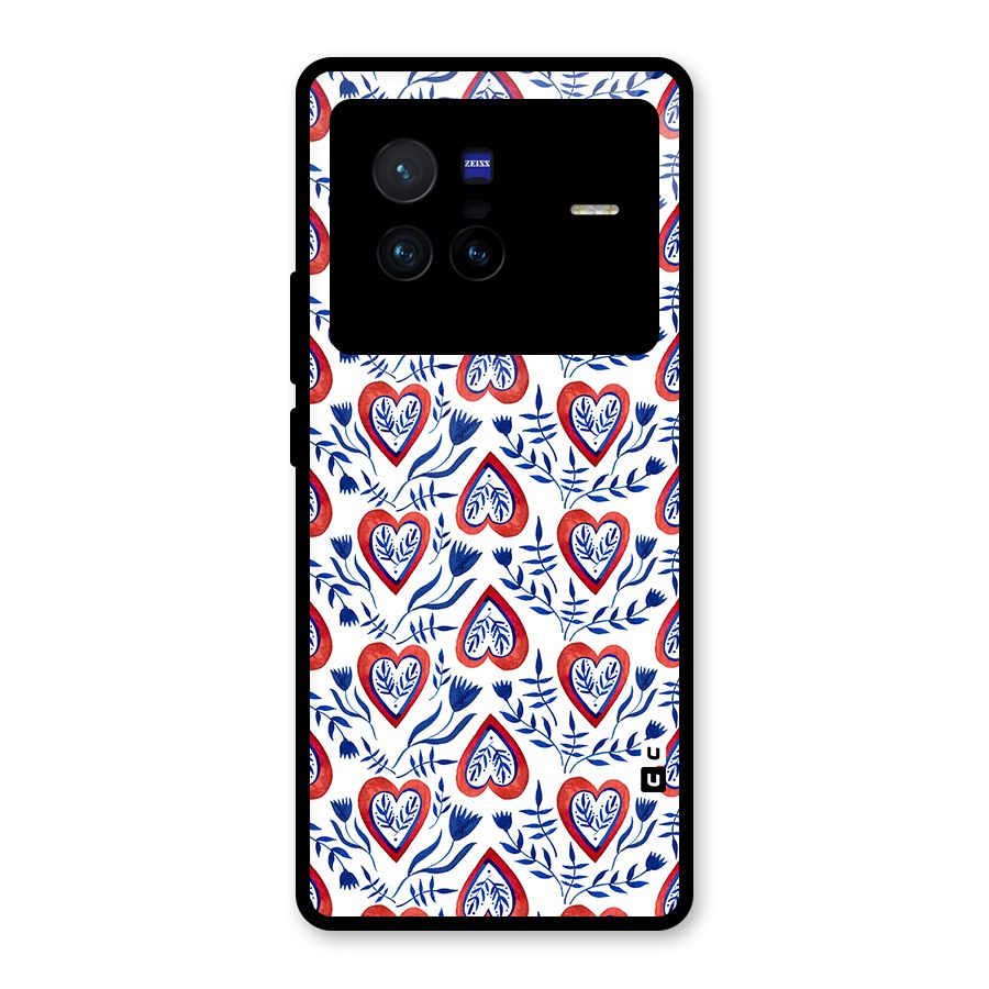Wrapping Hearts Pattern Glass Back Case for Vivo X80
