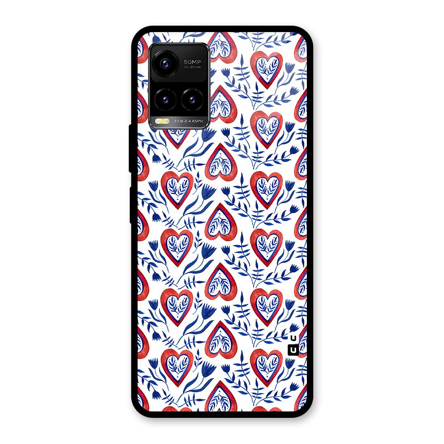 Wrapping Hearts Pattern Glass Back Case for Vivo Y21T