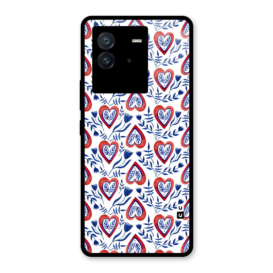 Wrapping Hearts Pattern Glass Back Case for Vivo iQOO Neo 6 5G