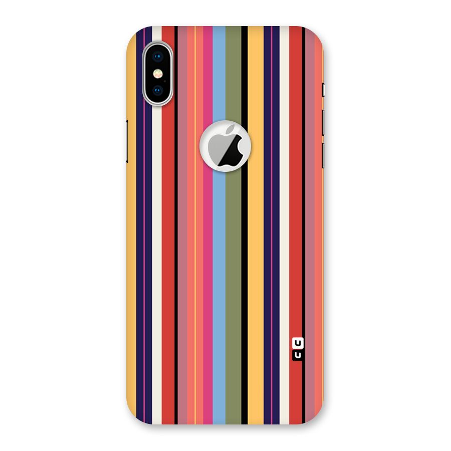 Wrapping Stripes Back Case for iPhone X Logo Cut