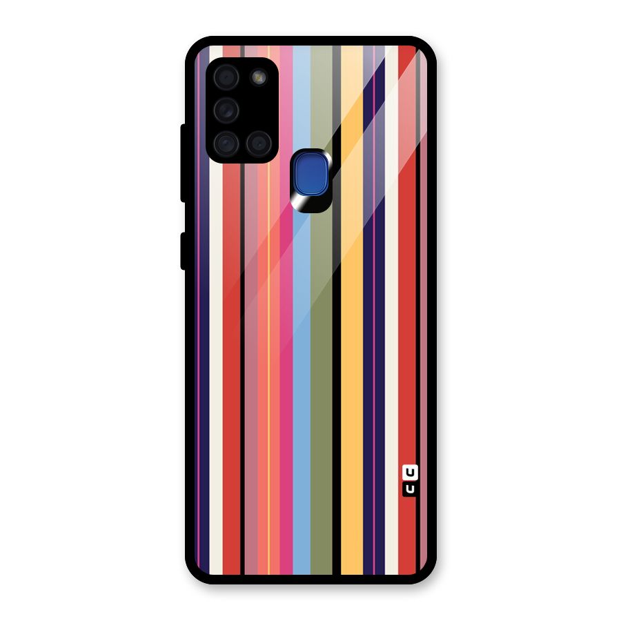 Wrapping Stripes Glass Back Case for Galaxy A21s