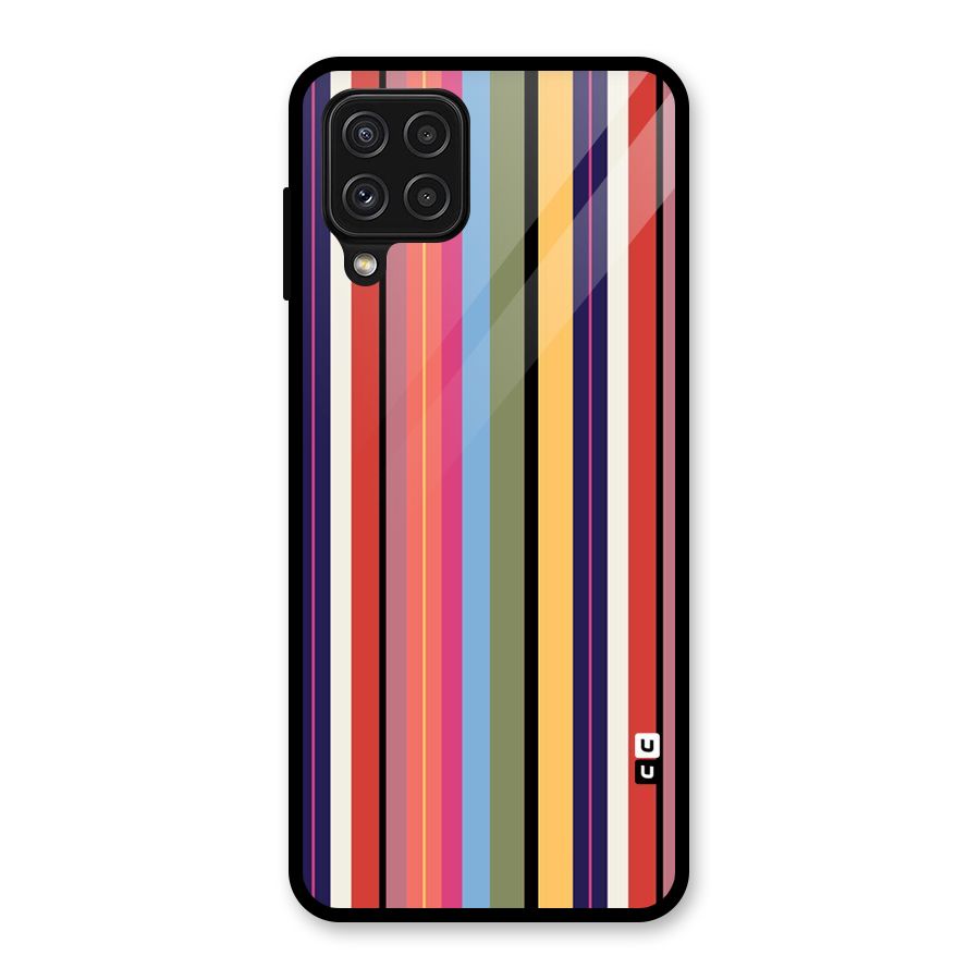 Wrapping Stripes Glass Back Case for Galaxy A22 4G