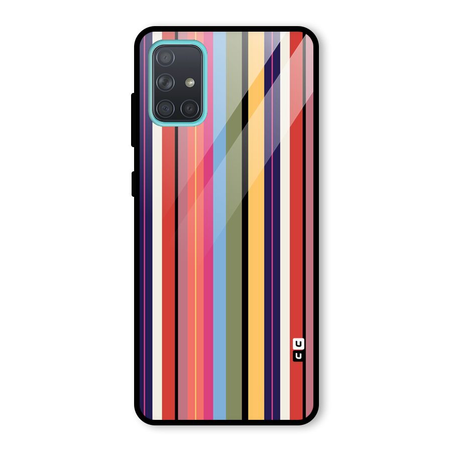 Wrapping Stripes Glass Back Case for Galaxy A71