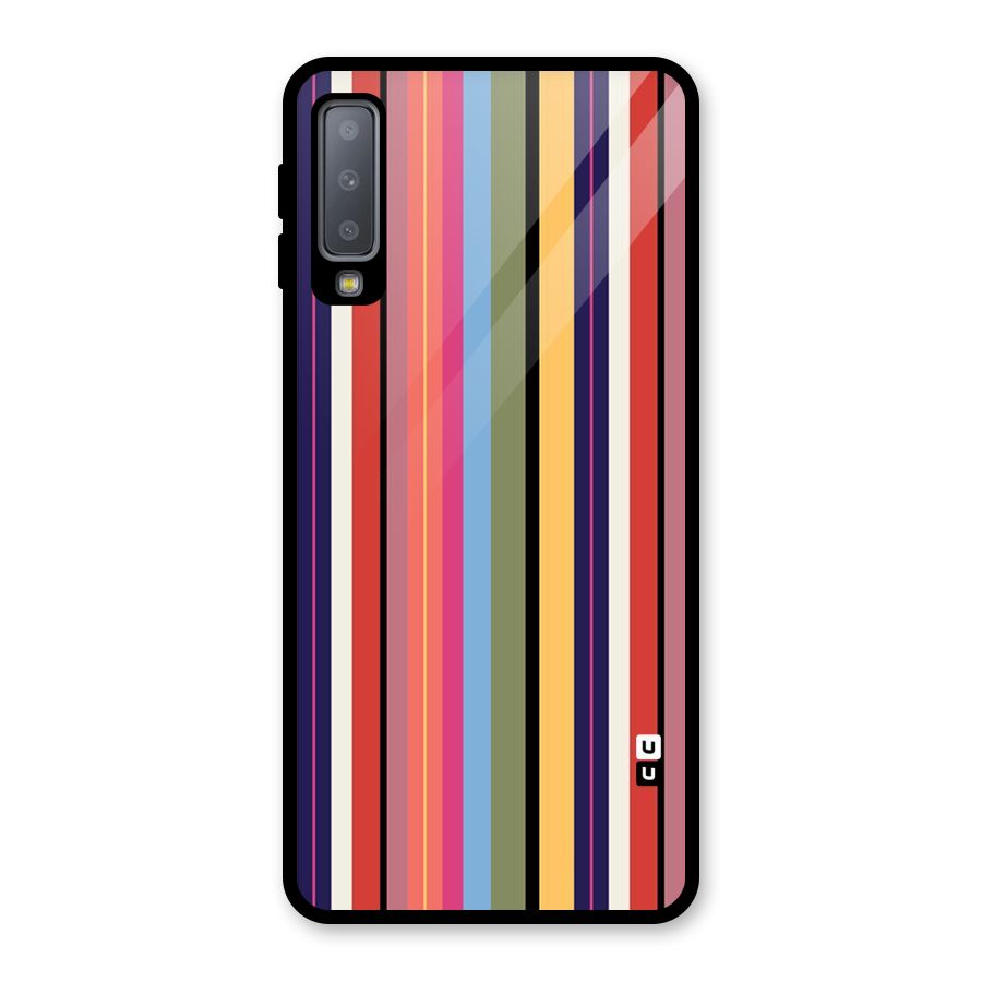 Wrapping Stripes Glass Back Case for Galaxy A7 (2018)