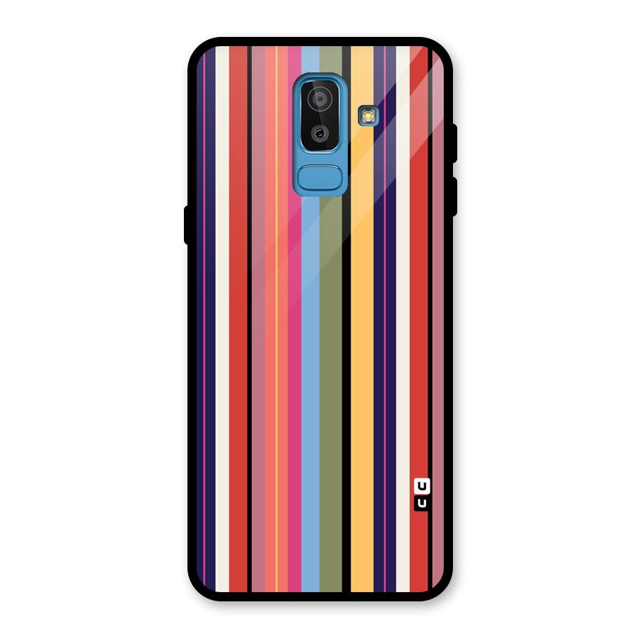 Wrapping Stripes Glass Back Case for Galaxy J8