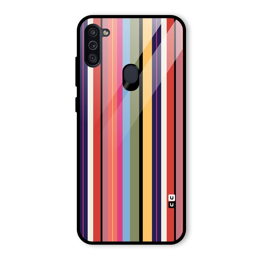 Wrapping Stripes Glass Back Case for Galaxy M11